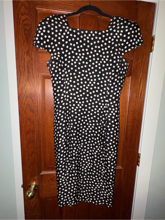 Adrianna Papell Dresses & Skirts - Adrianna Papell Black Sheath Dress with White Polka Dots